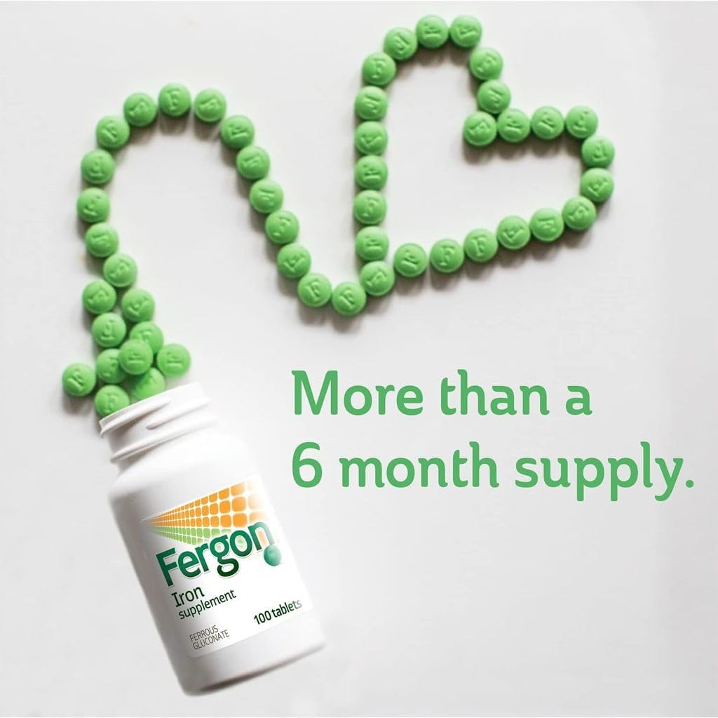 Fergon High Potency Iron Tablets, 27mg Iron, Highly Soluble & Easy to Digest
