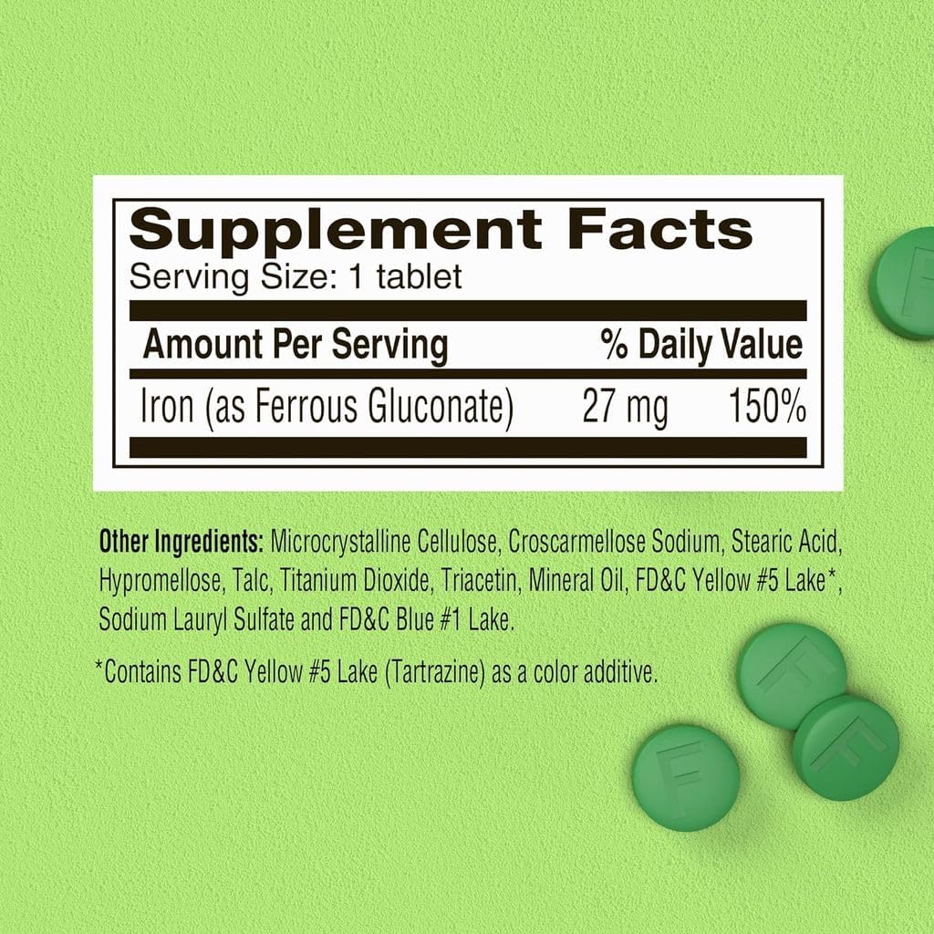 Fergon High Potency Iron Tablets, 27mg Iron, Highly Soluble & Easy to Digest