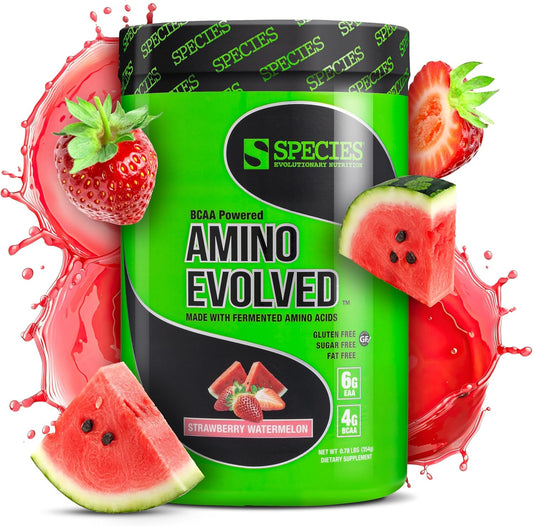 Fermented BCAA & EAA Powder for Muscle Recovery & Endurance - Pre & Post Workout Supplement (Strawberry Watermelon, 30 Servings)