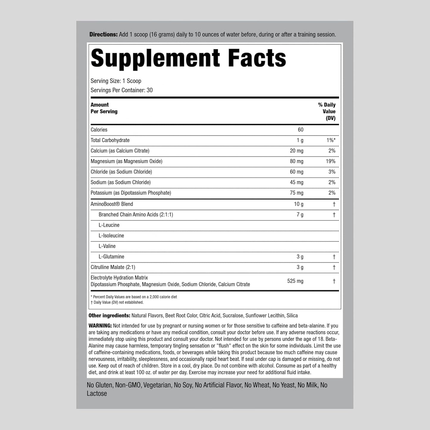 Fermented BCAA Powder Drink with Amino Boost - 7g BCAAs, 3g Citrulline Malate, 3g L-Glutamine - Muscle Building, Endurance, Recovery - Electrolytes for Hydration - 30 Servings, Fruit Punch Flavor