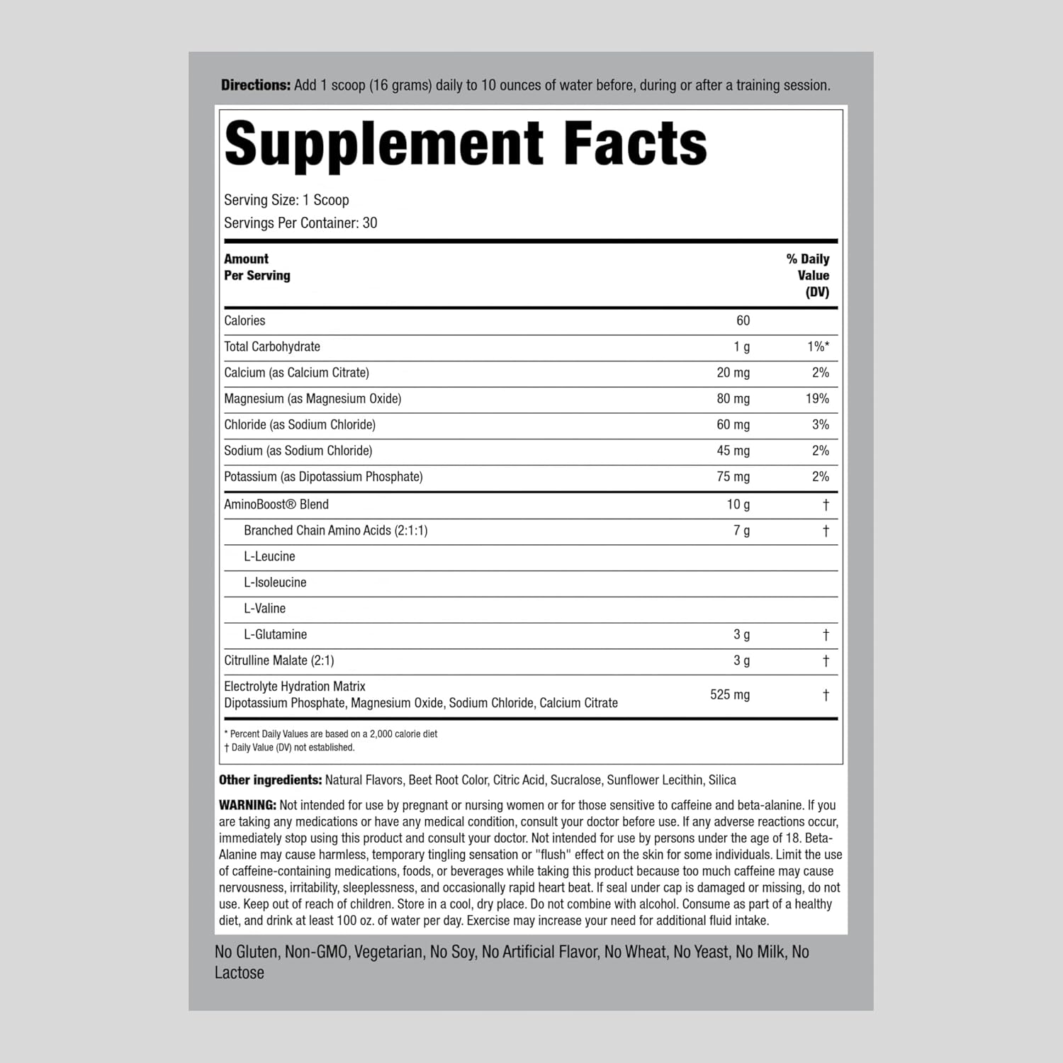Fermented BCAA Powder Drink with Amino Boost - 7g BCAAs, 3g Citrulline Malate, 3g L-Glutamine - Muscle Building, Endurance, Recovery - Electrolytes for Hydration - 30 Servings, Fruit Punch Flavor