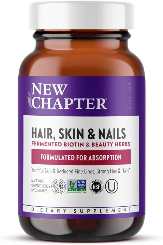 Fermented Biotin & Astaxanthin Hair Skin Nails Vitamins, Vegetarian Capsules - 30 Count