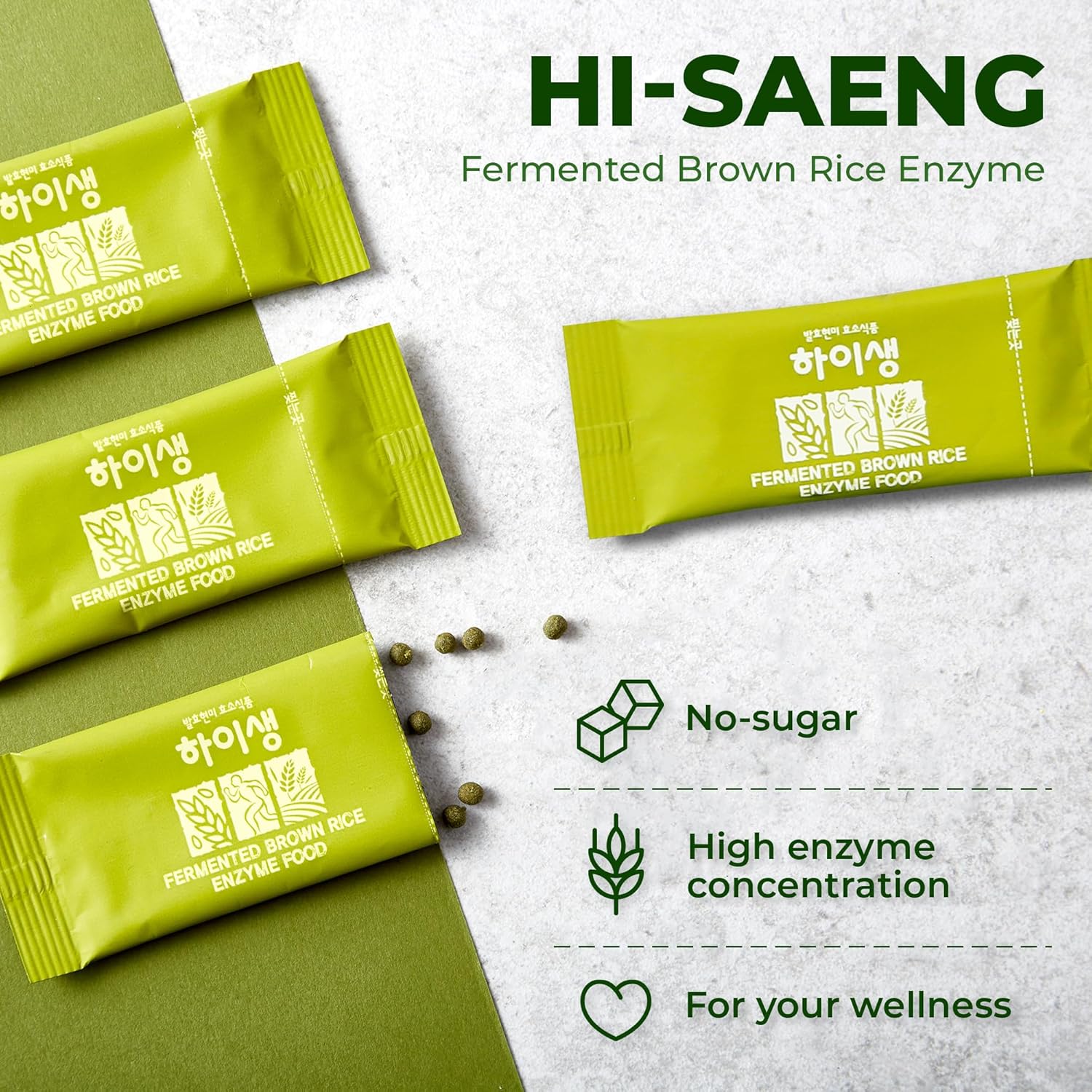 Fermented Brown Rice Enzyme Digestion Supplement 30 Packets - Supports Digestion, Constipation, Nutrient Absorption - HISAENG Probiotic Formula