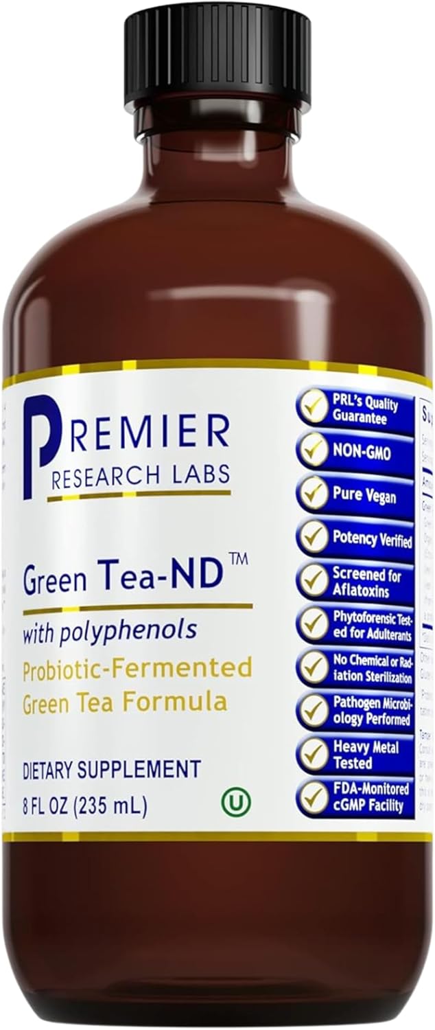 Fermented Liquid Green Tea Extract Supplement with Probiotic Formula - Vegan Digestive Support - 8 fl oz