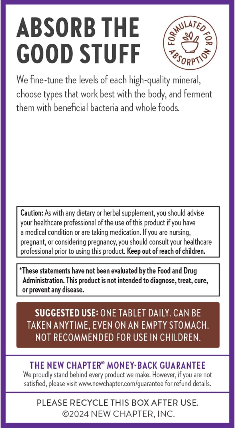 Fermented Zinc Complex Supplement for Immune Support & Skin Health, Mineral-Balancing Formula with Copper, Easy-to-Swallow, 60 Count
