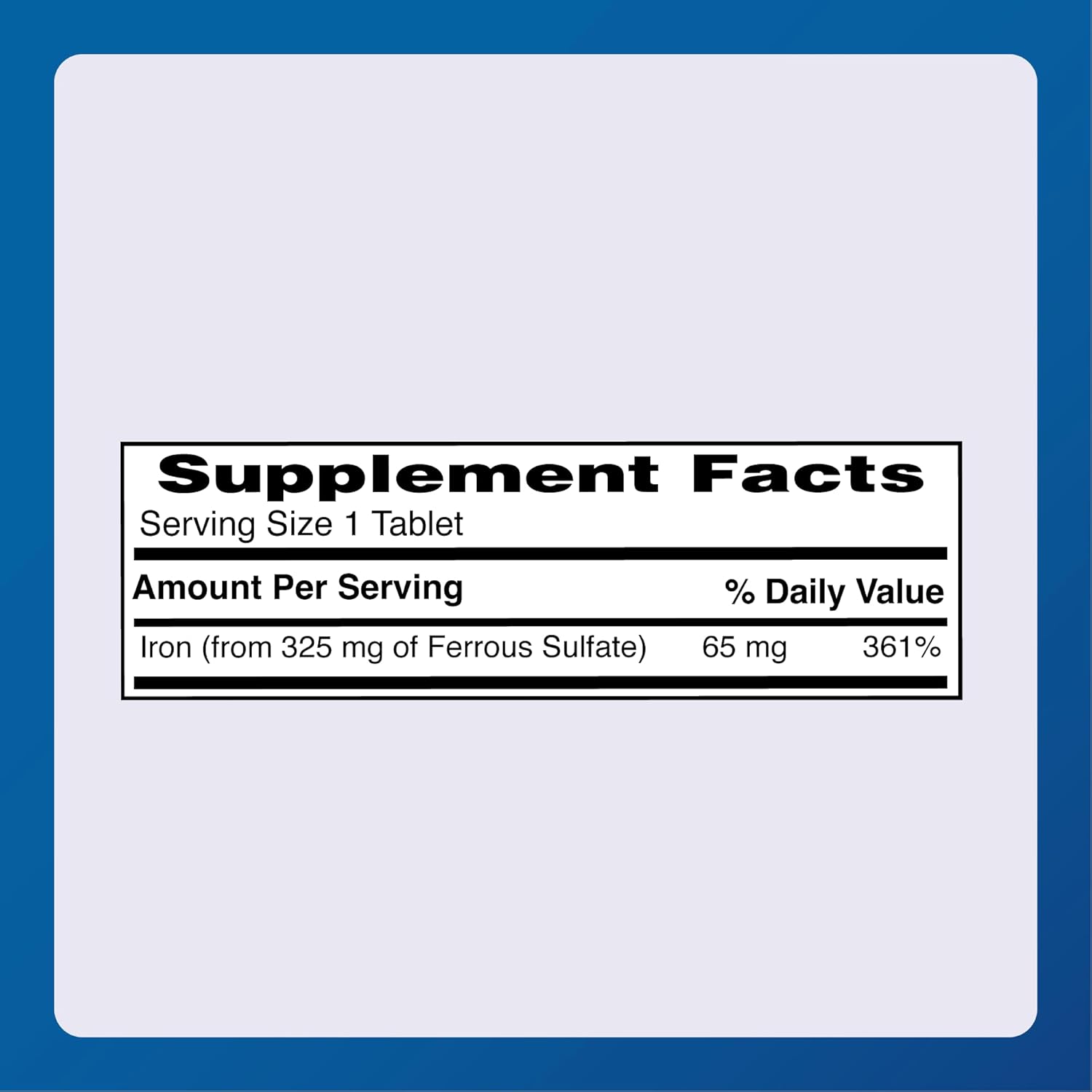 FeroSul Iron Supplement 325mg Tablets for Women and Men - Coated Easy-to-Swallow Tablets - Red - 1000 Tablets