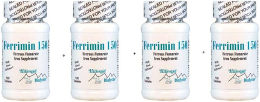 Ferrimin 150 Iron Supplement - Ferrous Fumarate - 120 Tablets - Pack of 4