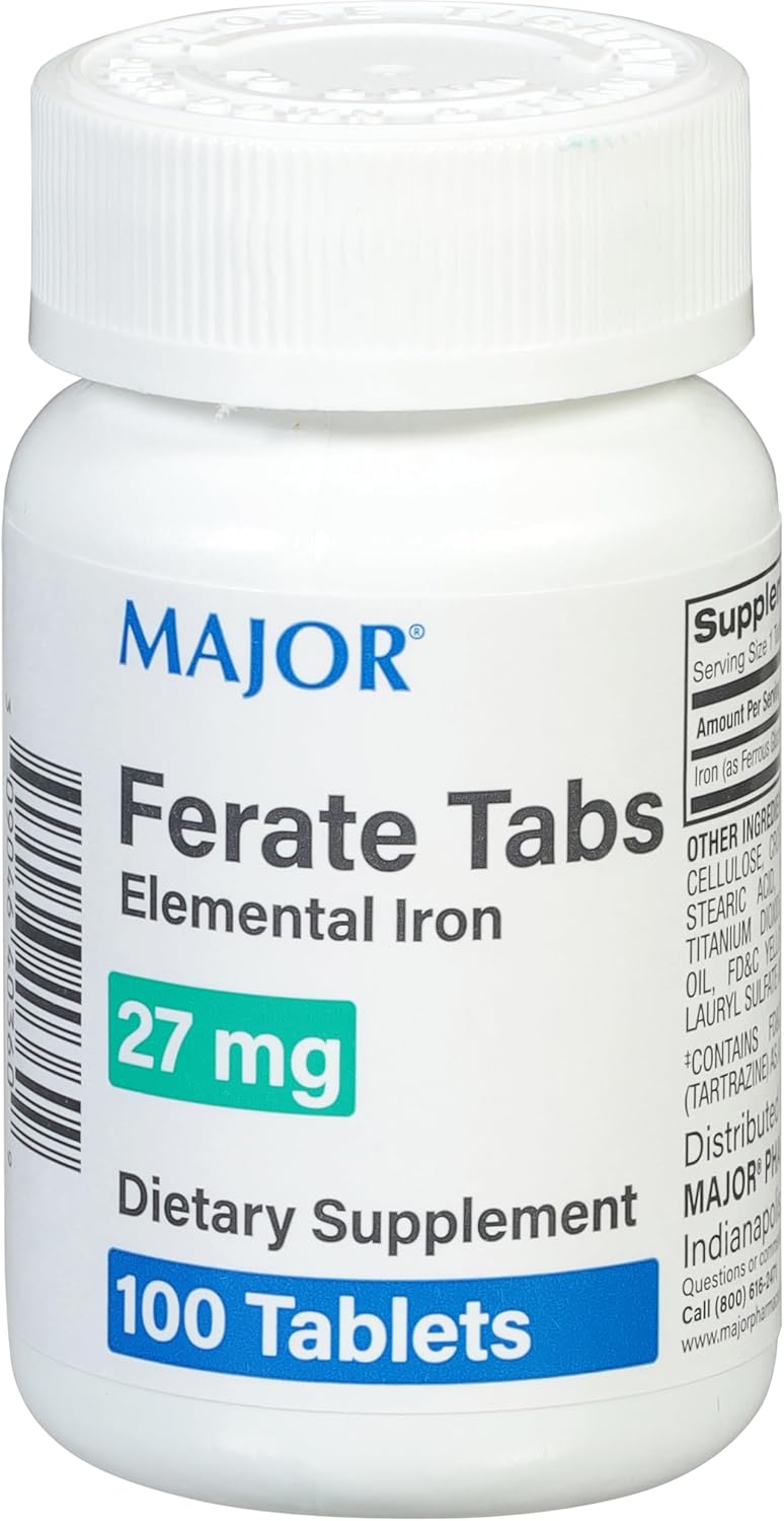Ferrous Gluconate 27mg Iron Supplement - 100 Tablets for Better Iron Absorption