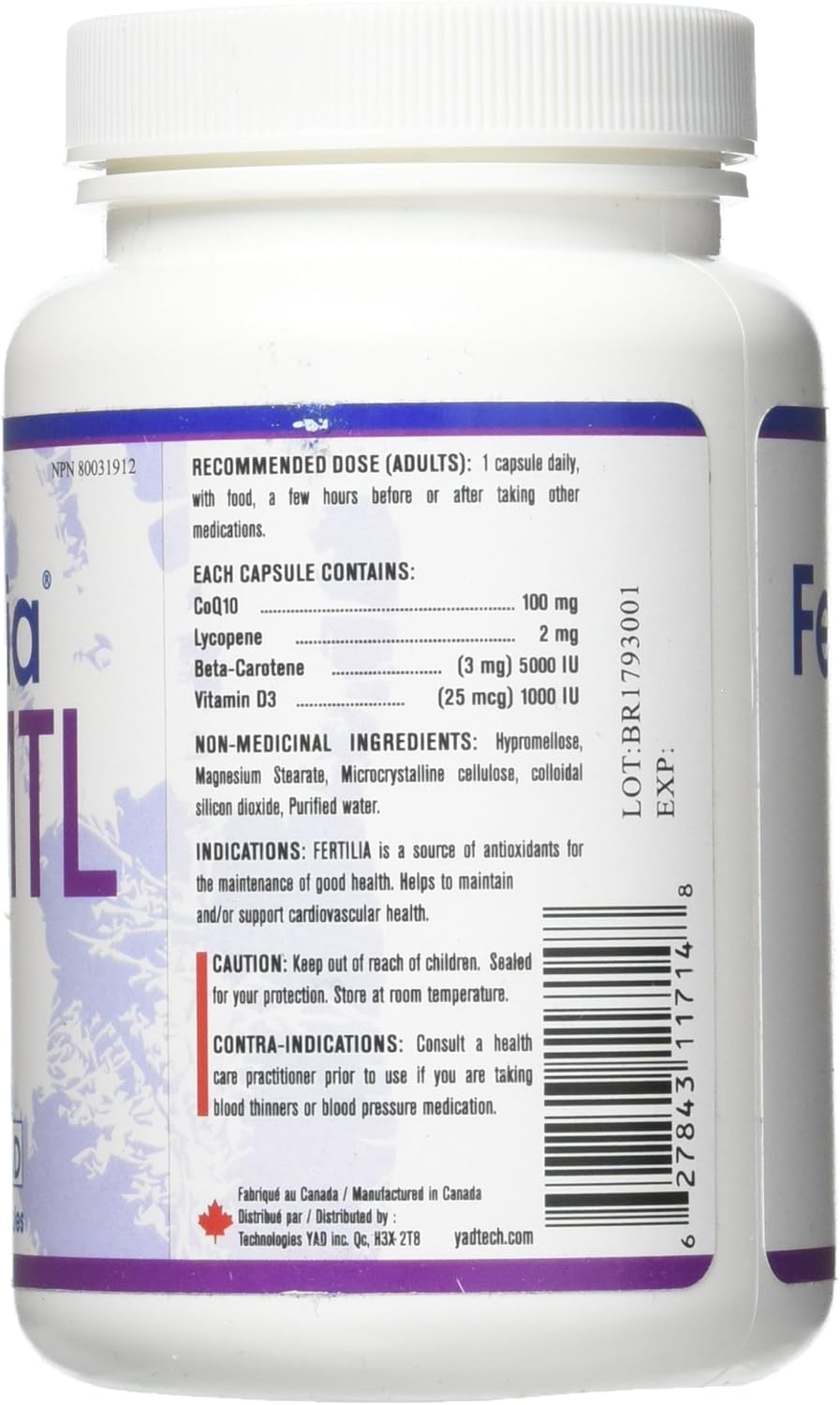 Fertil Pro MTL: Fertilia Fertility Supplement (Known as Fertil Pro MTL in Canada)