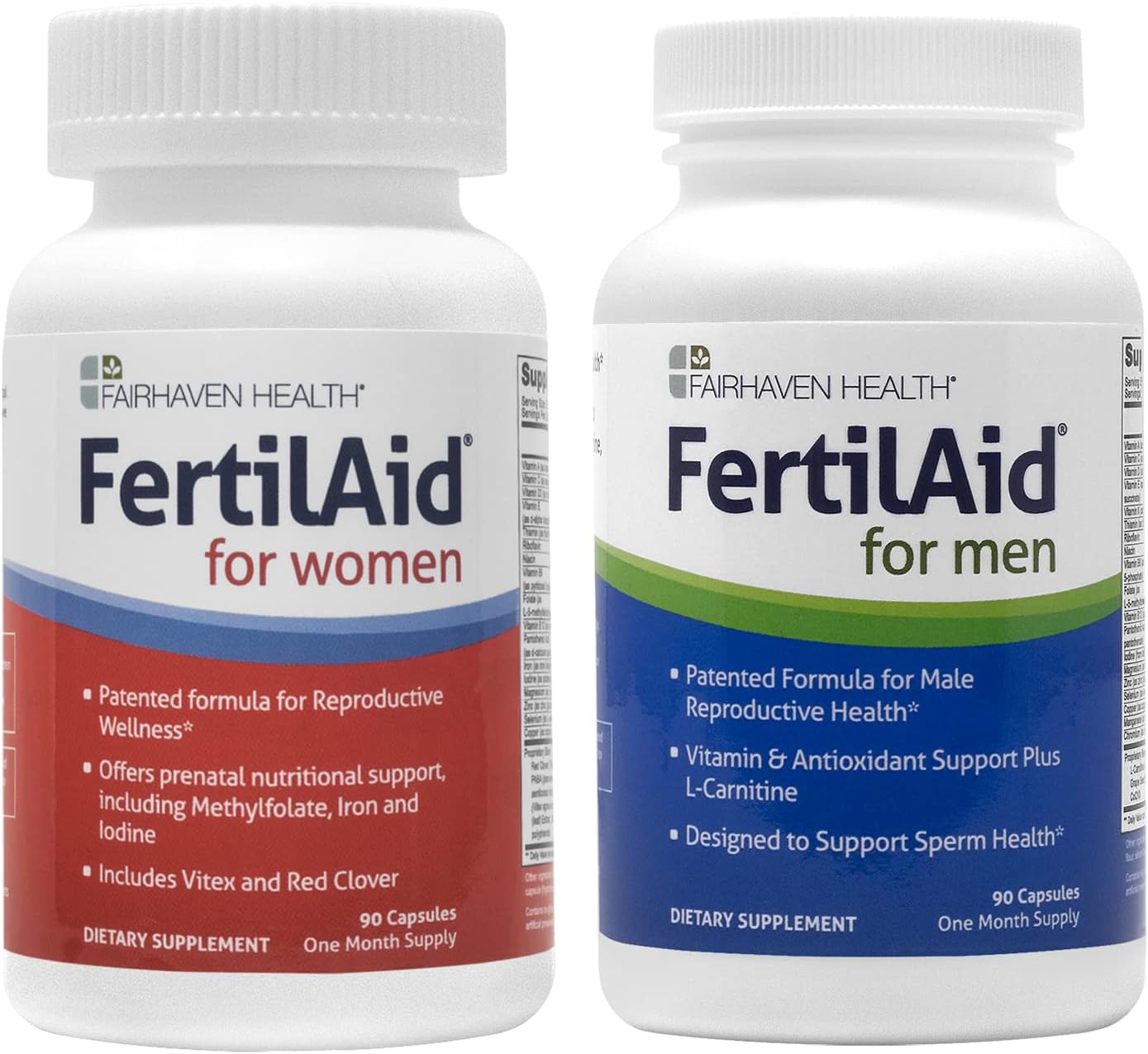 FertilAid Combo for Men and Women: Fertility Supplements for Cycle Regularity and Sperm Health, 1-Month Supply