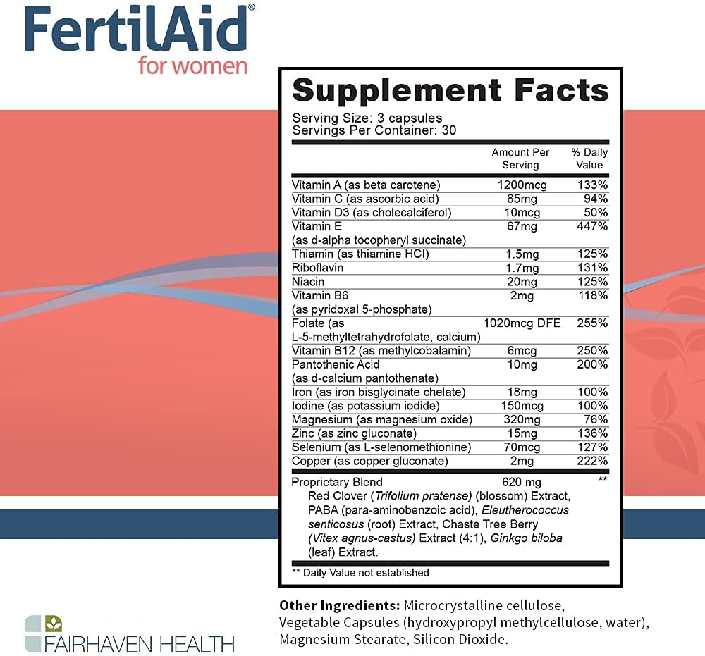 FertilAid Combo for Men and Women: Fertility Supplements for Cycle Regularity and Sperm Health, 1-Month Supply