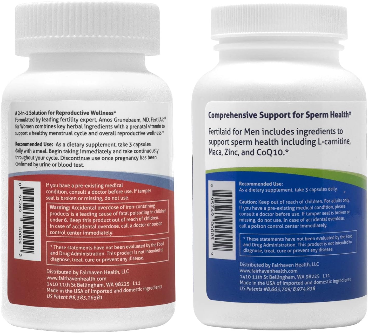 FertilAid Combo for Men and Women: Fertility Supplements for Male and Female Reproductive Health - 1 Month Supply