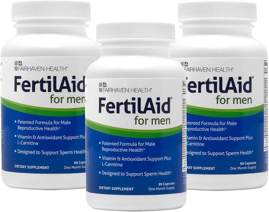 FertilAid for Men 3 Month Supply | Male Fertility Supplement | Supports Sperm Count and Motility | Includes Zinc and Folate | 90 Capsules