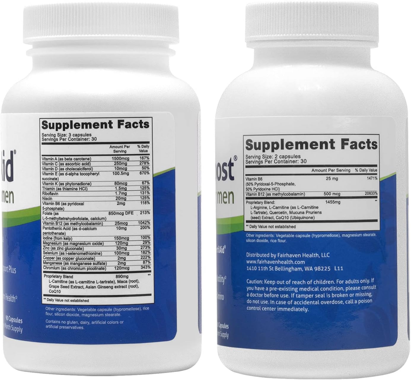 FertilAid for Men and MotilityBoost Combo - Male Fertility Supplements with L-Carnitine, CoQ10, Zinc - 150 Capsules