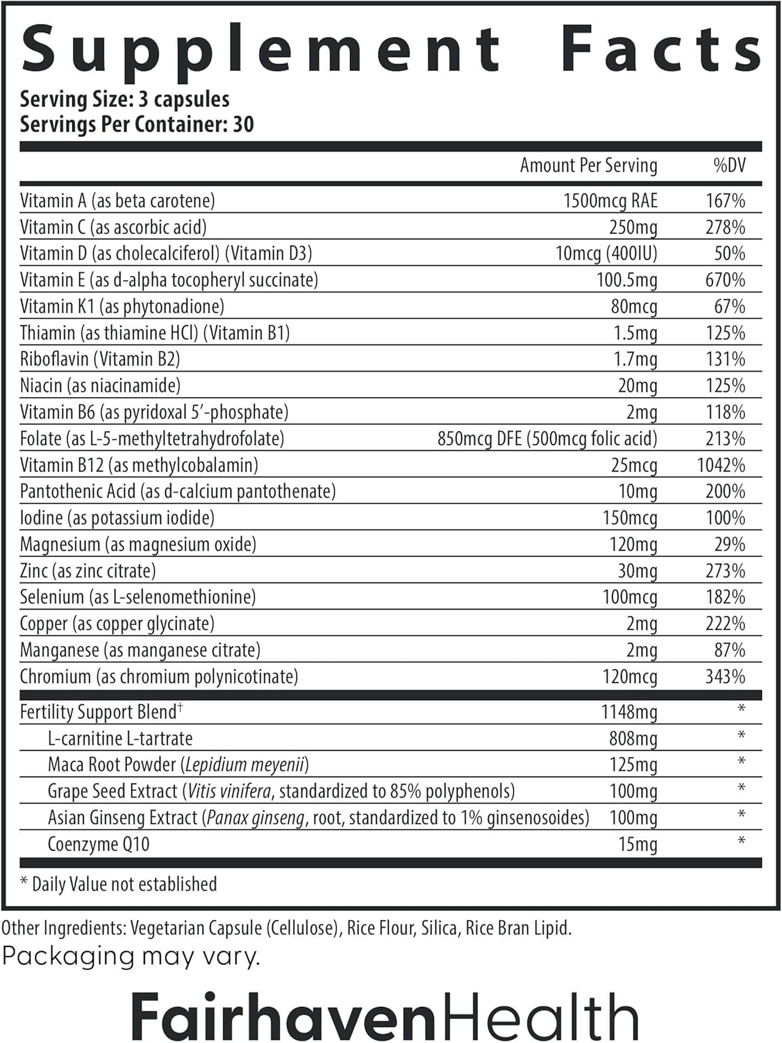 FertilAid for Men Fertility Supplements - Count and Motility Support - Includes L-carnitine, Zinc, and Folate - 90 Capsules