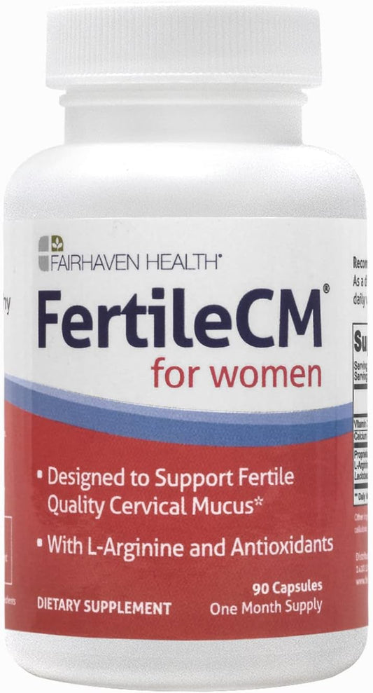 FertileCM Fertility Supplement for Women - Improve Fertile Cervical Mucus and Ovulation with L-Arginine, N-Acetyl-Cysteine, Grape Seed Extract and Vitamin C - 90 Capsules