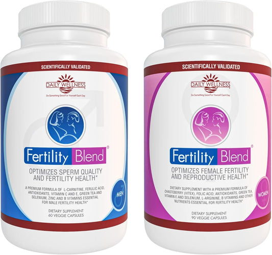 Fertility Blend Supplements for Men and Women - One Month Supply (60 Tablets for Men, 90 Tablets for Women) from The Daily Wellness Co.