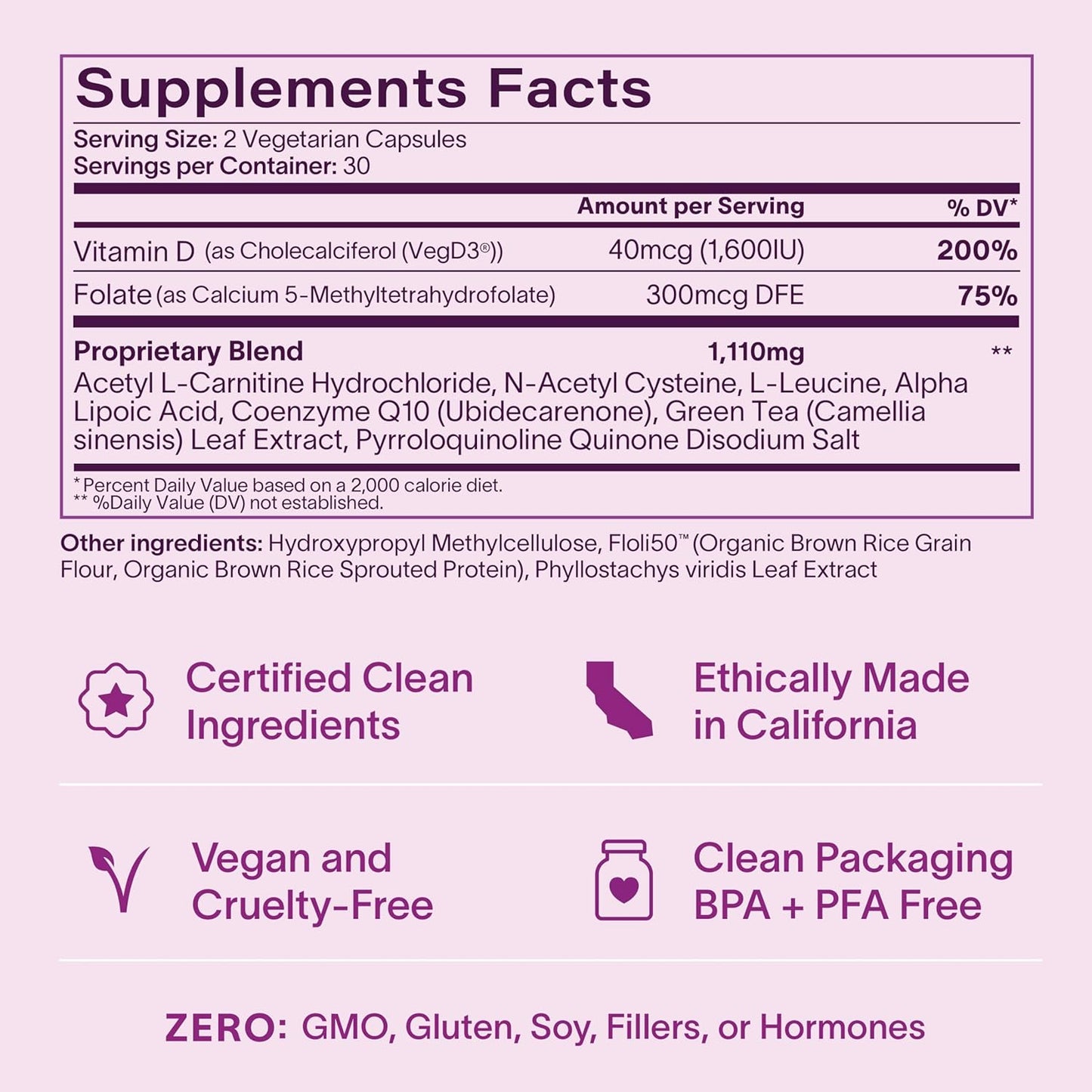 Fertility Booster for Women | Ovarian Health & Egg Quality Support | CoQ10, Folate + Key Ingredients | Science-Backed Women’s Supplement