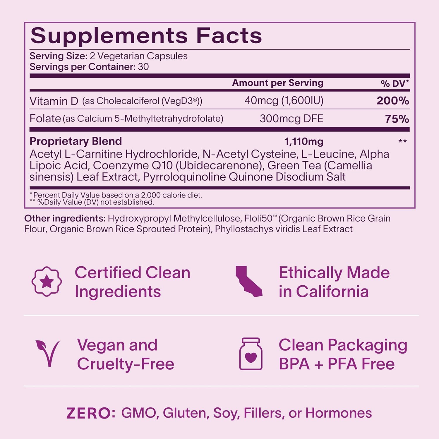 Fertility Booster for Women | Ovarian Health & Egg Quality Support | CoQ10, Folate + Key Ingredients | Science-Backed Women’s Supplement