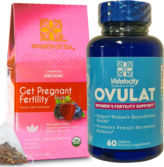 Fertility Bundle: Tea, Supplements, Prenatal Vitamins for Women - Hormone Balance Support