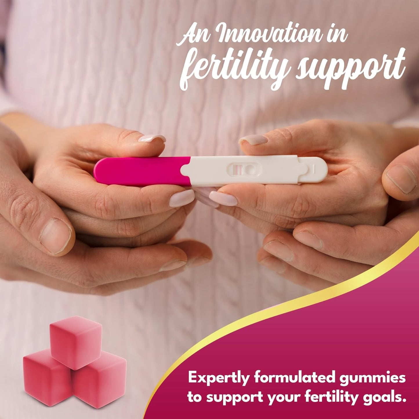Fertility Gummies for Women with Myo Inositol, Ashwagandha, Turmeric, Folate - Hormone Balance Support - 90 ct Cherry Flavor