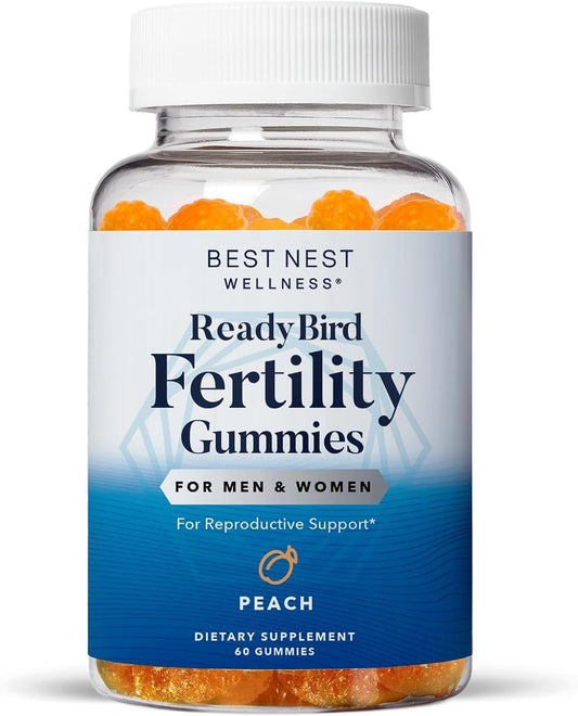 Fertility Gummies with Methylated Vitamins for Conception Support, Coenzyme Q10 & Peach Flavor - 60 Gummies
