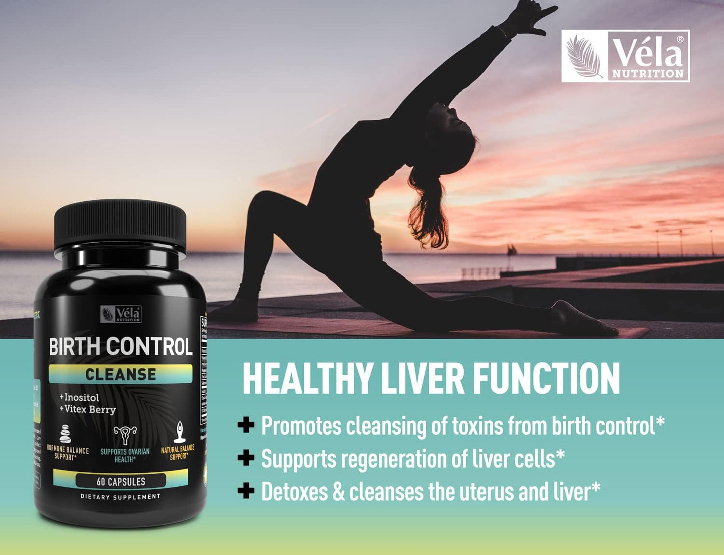 Fertility & Hormone Balance Support Supplement | Véla Vela Cleanse Capsules with Inositol, Vitex Berry, Vitamin B, and Zinc | 60 Count | Non-GMO & Third Party Tested