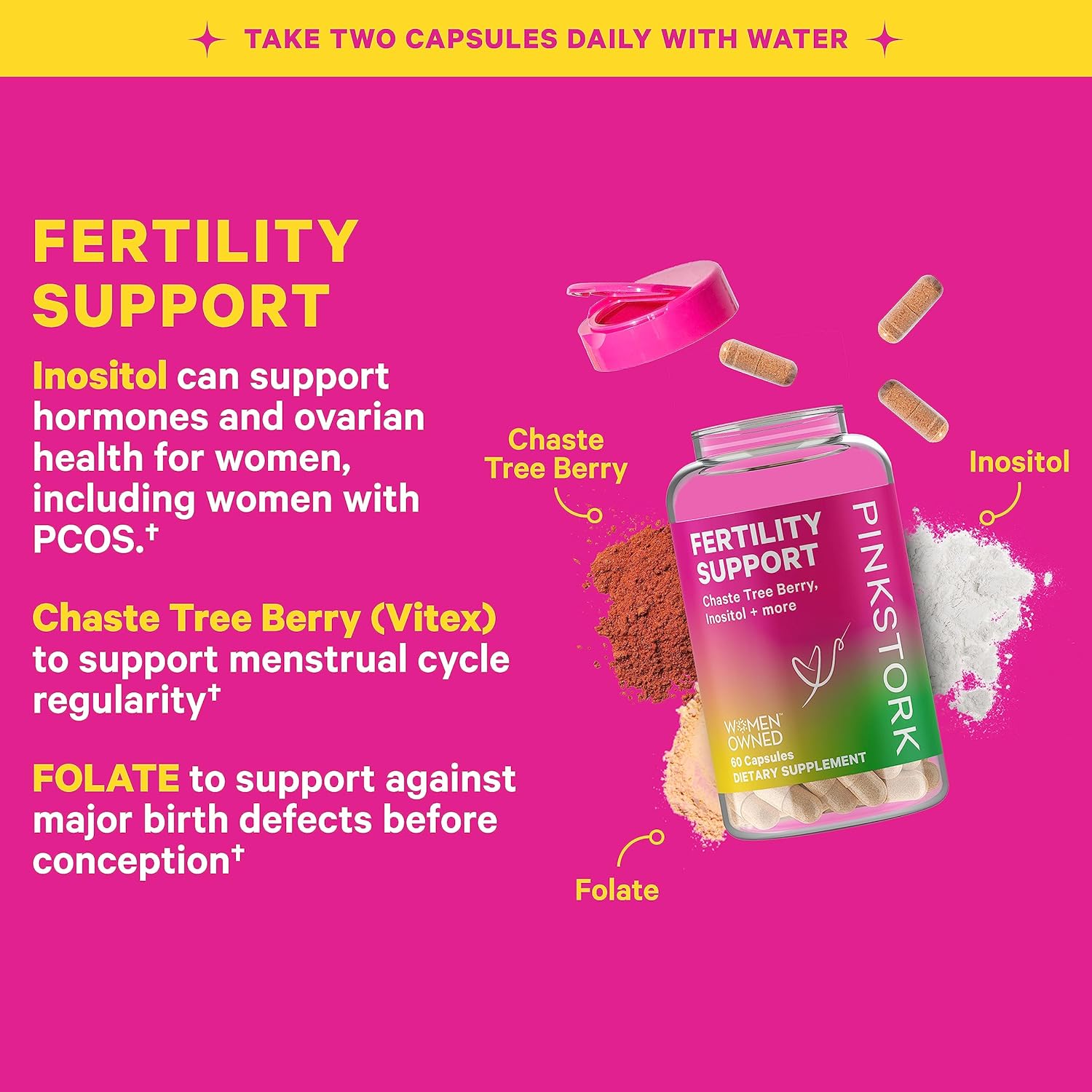 Fertility Supplement & Birth Control Cleanse for Women - Hormone Balance with Vitex, Inositol, Folate, Ashwagandha - 2 Pack