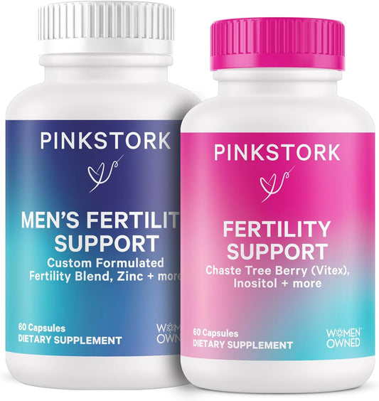 Fertility Supplements Bundle for Him and Her: Vitex, Inositol, Folate, Vitamin B6 - 60 Capsules for Men and Women