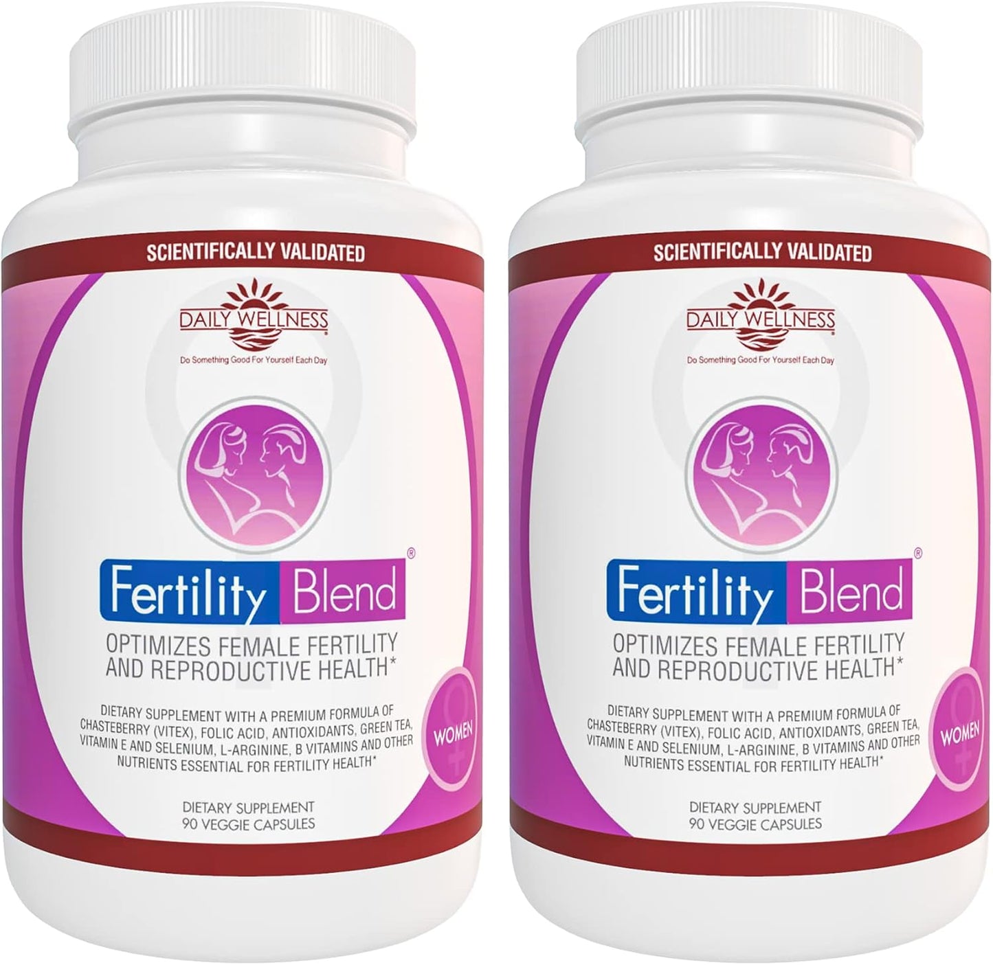 Fertility Supplements for Women - Daily Wellness Blend, Conception Vitamins, Progesterone Support - 2 Pack