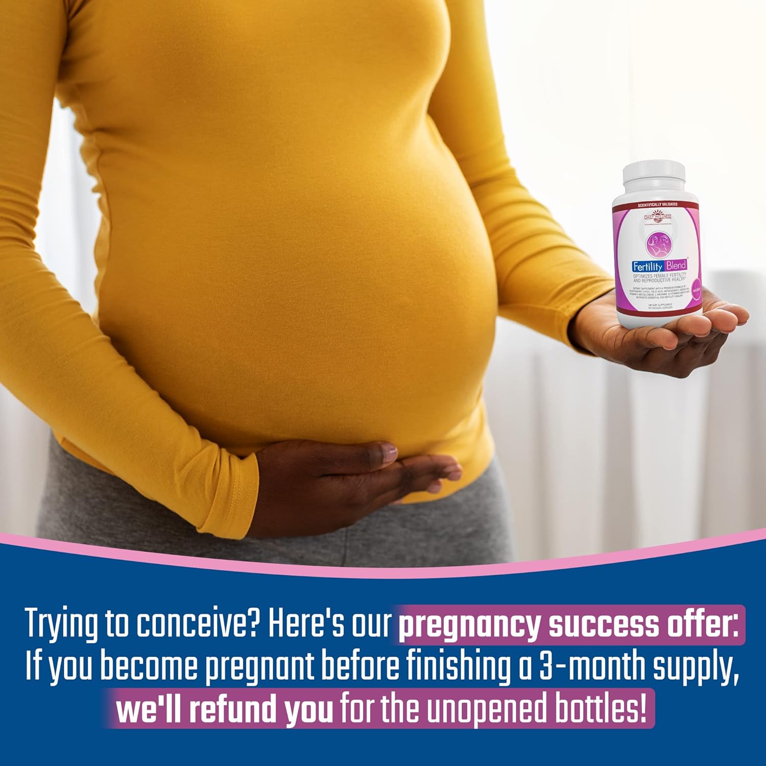 Fertility Supplements for Women - Daily Wellness Blend, Conception Vitamins, Progesterone Support - 2 Pack