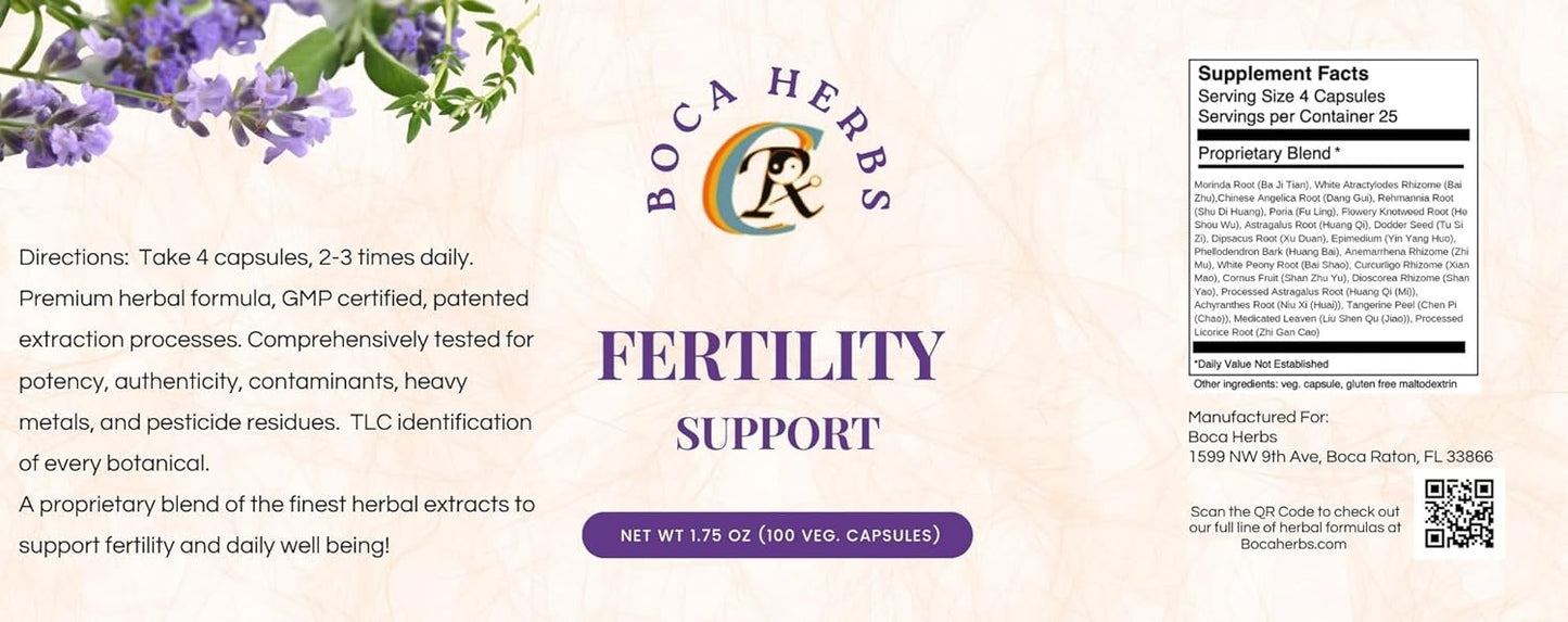 Fertility Support Supplement for Men and Women - Hormone Balance, Healthy Pregnancy - 100 Capsules