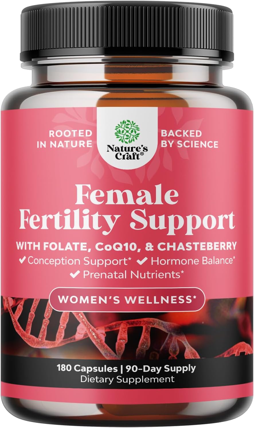 Fertility Support Supplement for Women - Prenatal Multivitamins with Choline, Inositol, Folate, Chasteberry, CoQ10 - Promotes Faster Conception