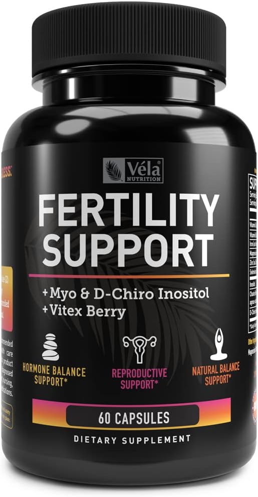 Fertility Support Supplement with Myo & D-Chiro Inositol, Vitex Berry - Reproductive & Hormonal Complex - 60 Capsules