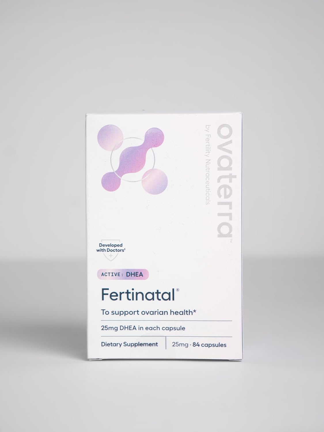 Fertinatal Ovaterra Micronized DHEA Supplement - 25mg Capsules for Women's Fertility (84ct)