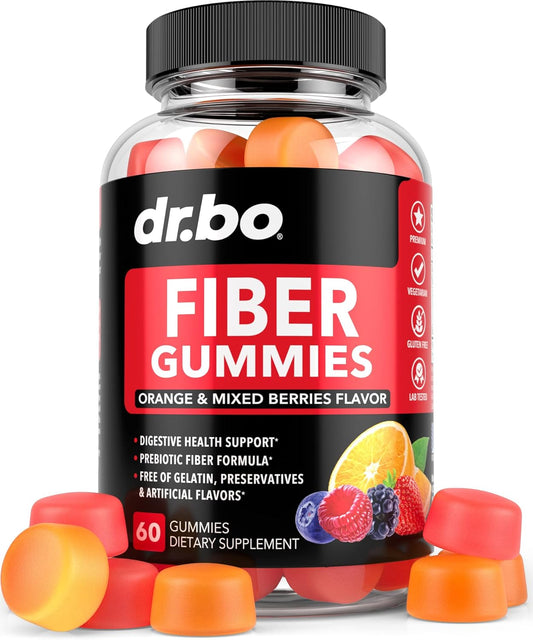 Fiber Gummies for Adults & Kids - Tasty Prebiotic Supplement for Digestive Health - High Inulin Prebiotics - 60 Chewable Gummies