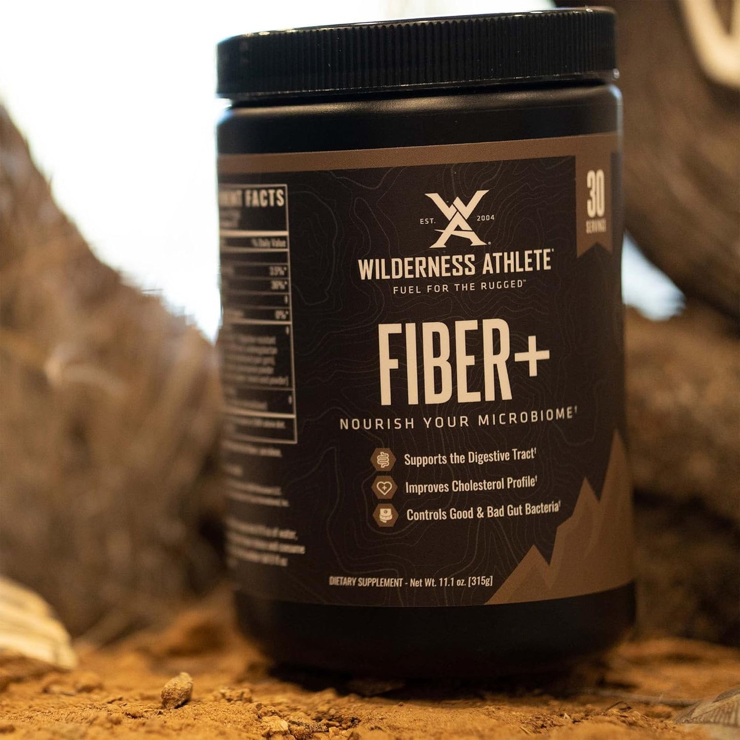 Fiber+ Prebiotic Supplement Powder for Men & Women - Daily Digestive Support Drink Mix with Soluble & Insoluble Fiber