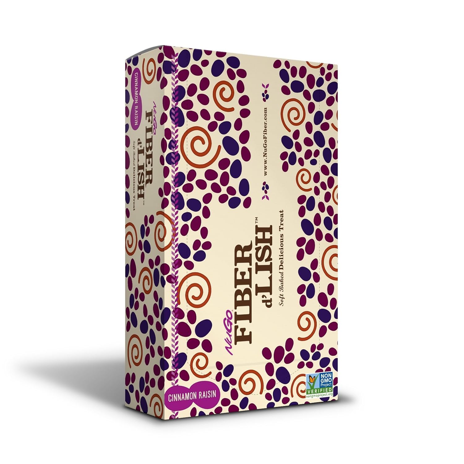 Fiber-Rich NuGO Cinnamon Raisin Bars - Vegan, 150 Calories, 16 Count Pack