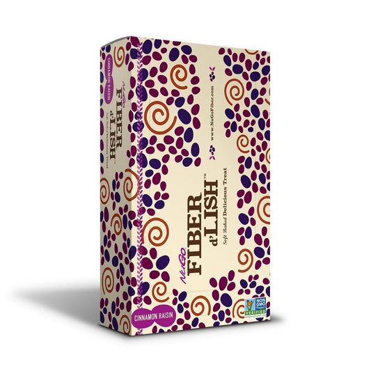 Fiber-Rich NuGO Cinnamon Raisin Bars - Vegan, 150 Calories, 16 Count Pack