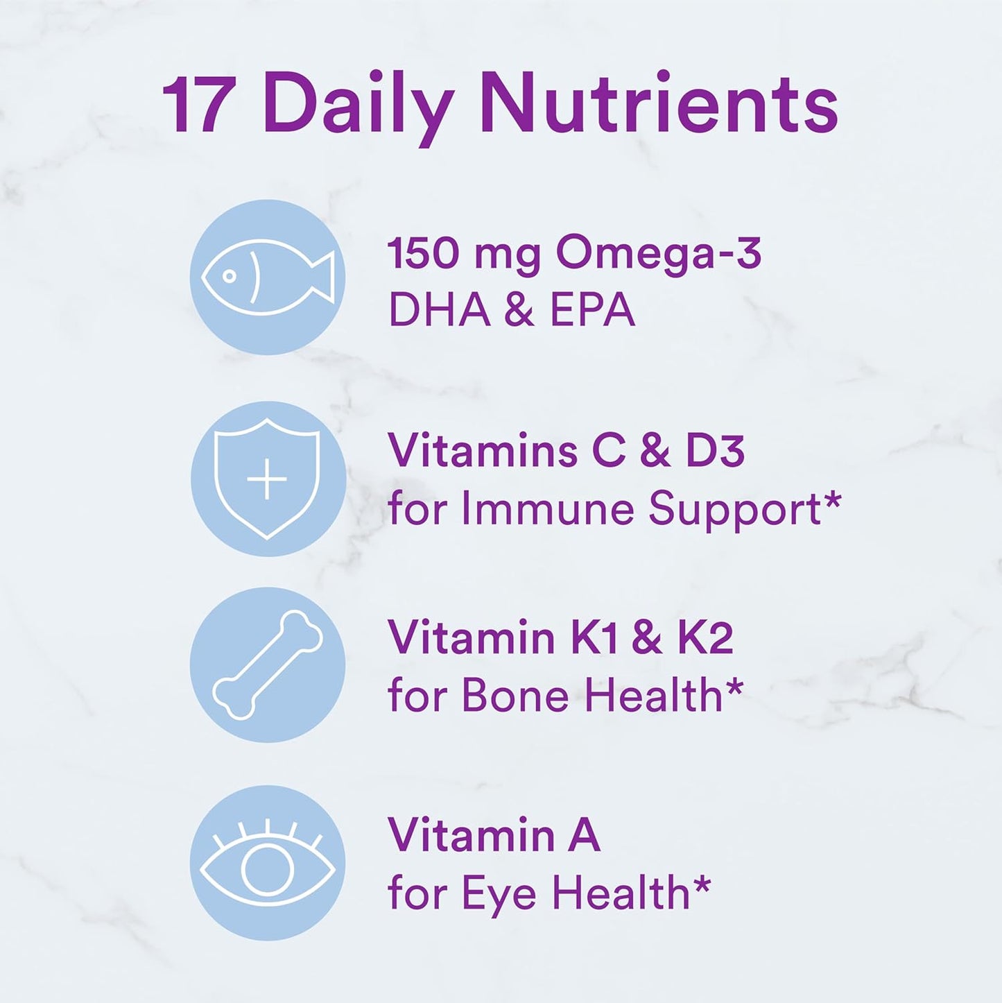 Fiber Supplement & Multivitamin Gummies for Men & Women with Vitamin D3, C, B12, B6, A, K, Zinc, Omega 3 Fish Oil, Biotin - 180 Count