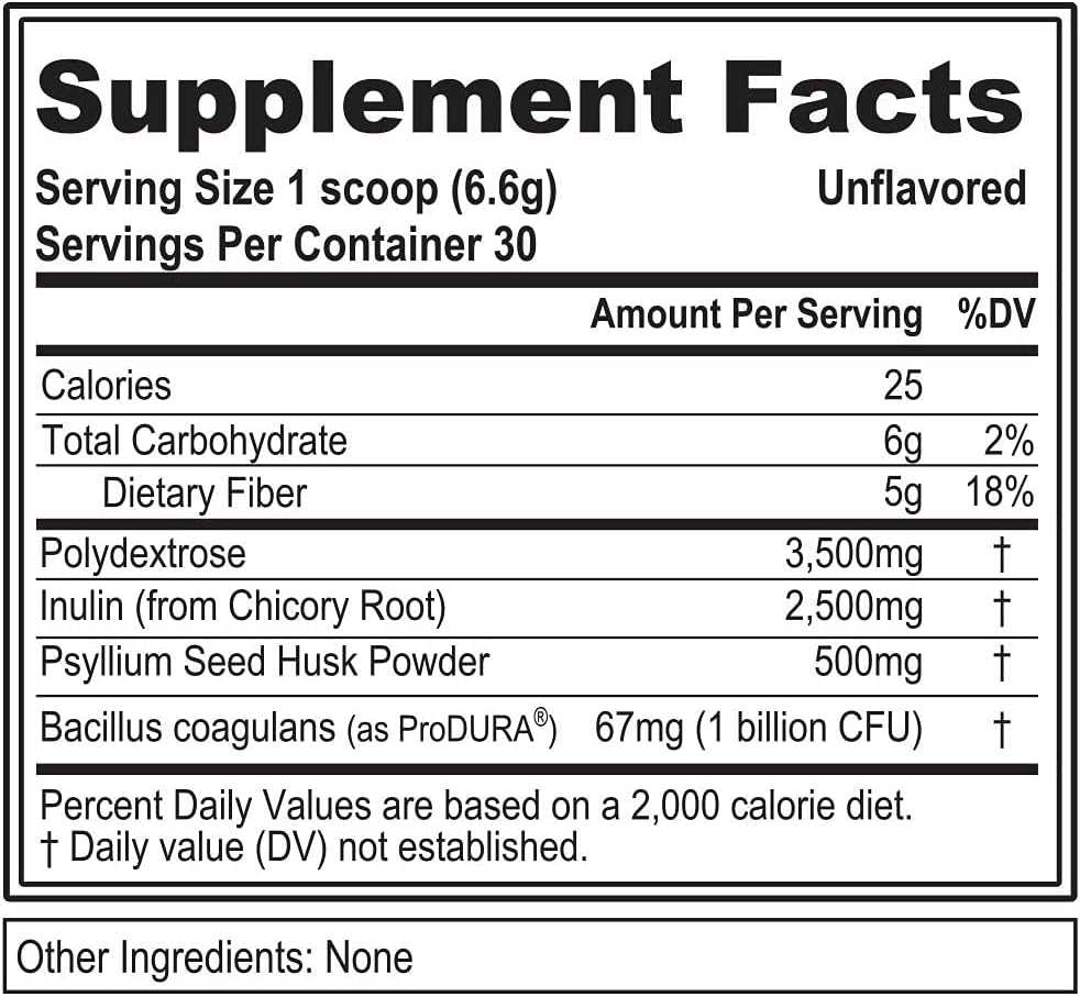 FiberMode Probiotic Powder: 5g Fiber + 1bil CFU Probiotics - Digestive & Immune Support - Gluten Free & Vegan - 30 Servings