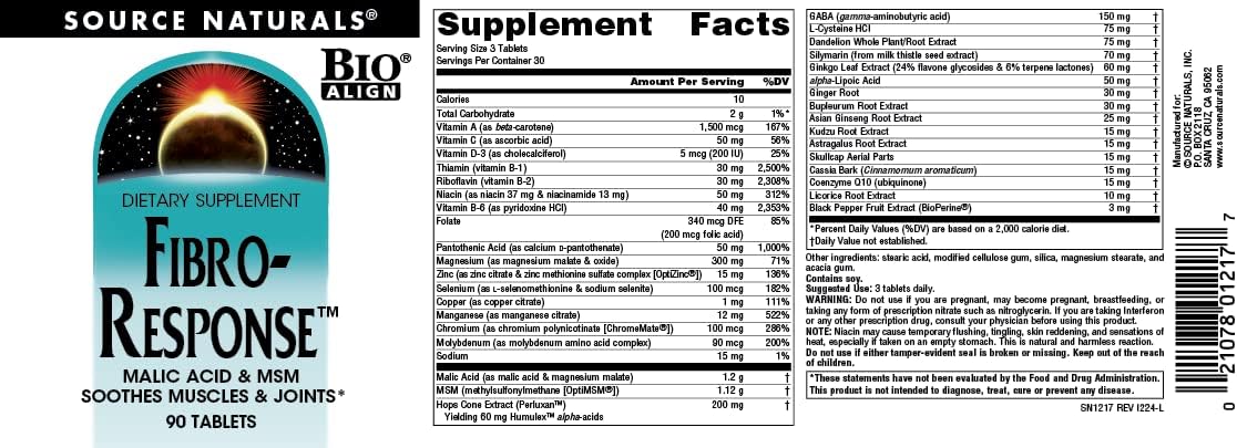 Fibro-Response Malic Acid & MSM Tablets by Source Naturals, 90 Count