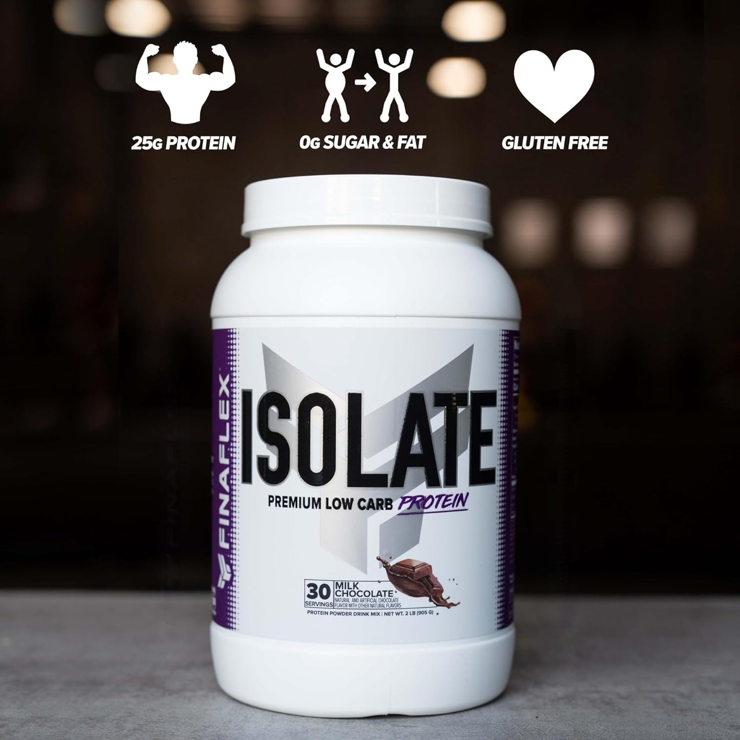 FINAFLEX Isolate Milk Chocolate Protein Powder - 5.5 lb - 25g Protein Per Serving - Milkshake Taste - Sugar, Fat, and Gluten Free - 83 Servings