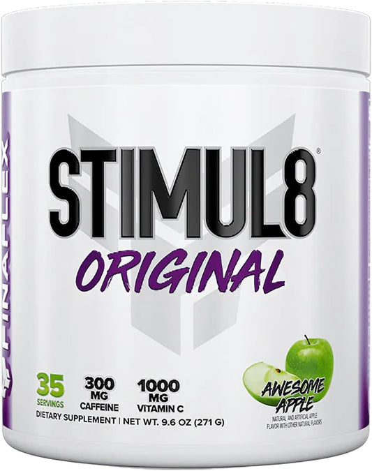 FINAFLEX STIMUL8 Original Pre-Workout Awesome Apple Flavor for Energy, Strength & Endurance - 35 Servings with Caffeine, Beta-Alanine, and Vitamin C - Men & Women's Fitness Supplement