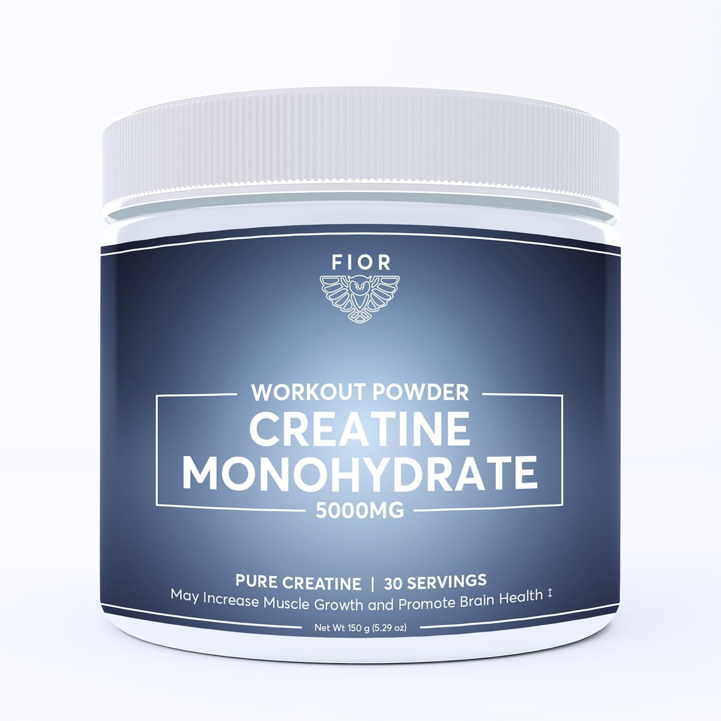 FIOR Micronized Creatine Monohydrate Powder - Pure Non-GMO Vegan Gluten Free Supplement for Men & Women - 5g per Serving - 60 Servings