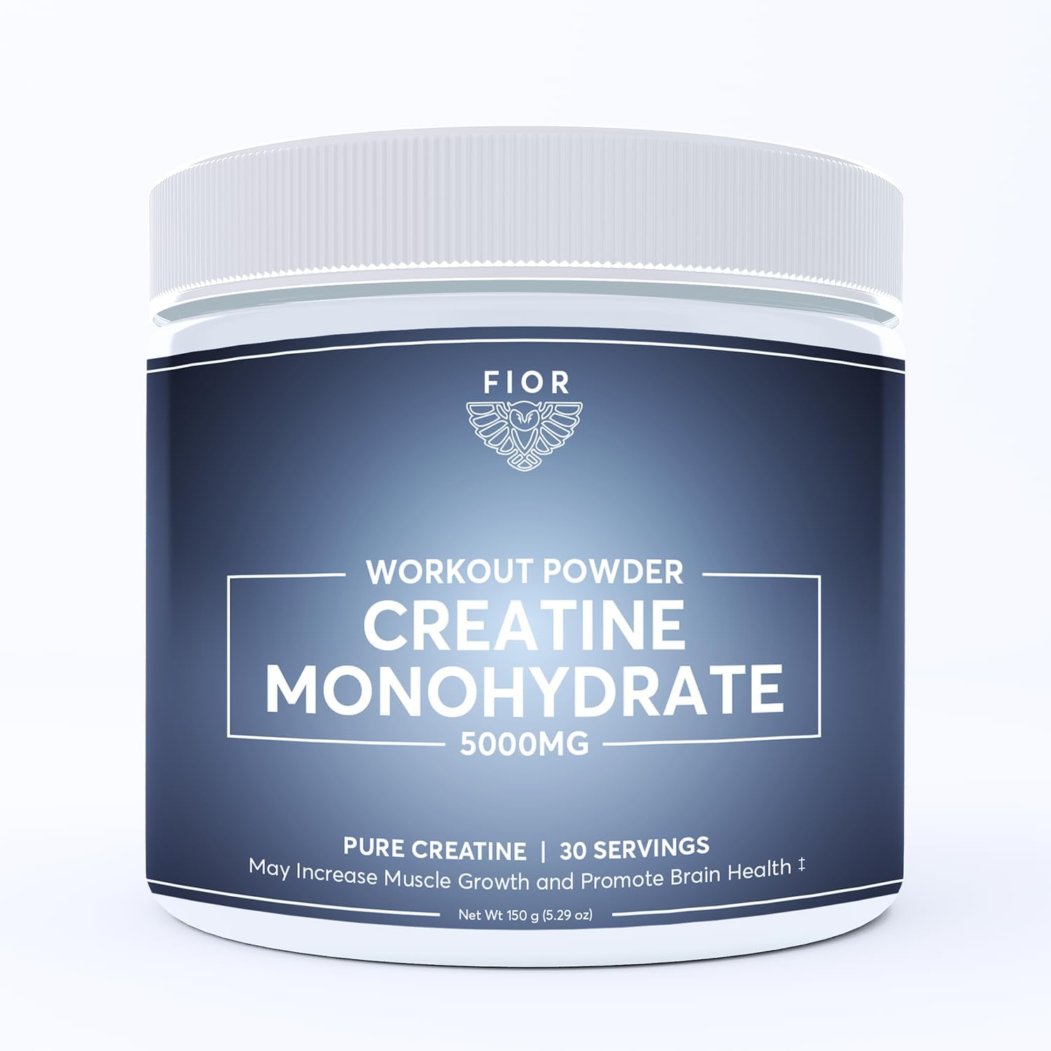 FIOR Micronized Creatine Monohydrate Powder - Pure Non-GMO Vegan Gluten Free Supplement for Men & Women - 5g per Serving - 60 Servings