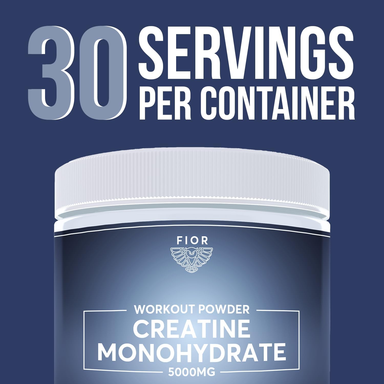 FIOR Micronized Creatine Monohydrate Powder - Pure Non-GMO Vegan Gluten Free Supplement for Men & Women - 5g per Serving - 60 Servings