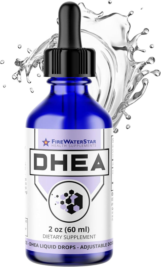 FIREWATERSTAR FWS DHEA Liquid Drops - Pure Supplement for Hormone Balance, Energy, and Healthy Aging - Adjustable Dosing for Men and Women