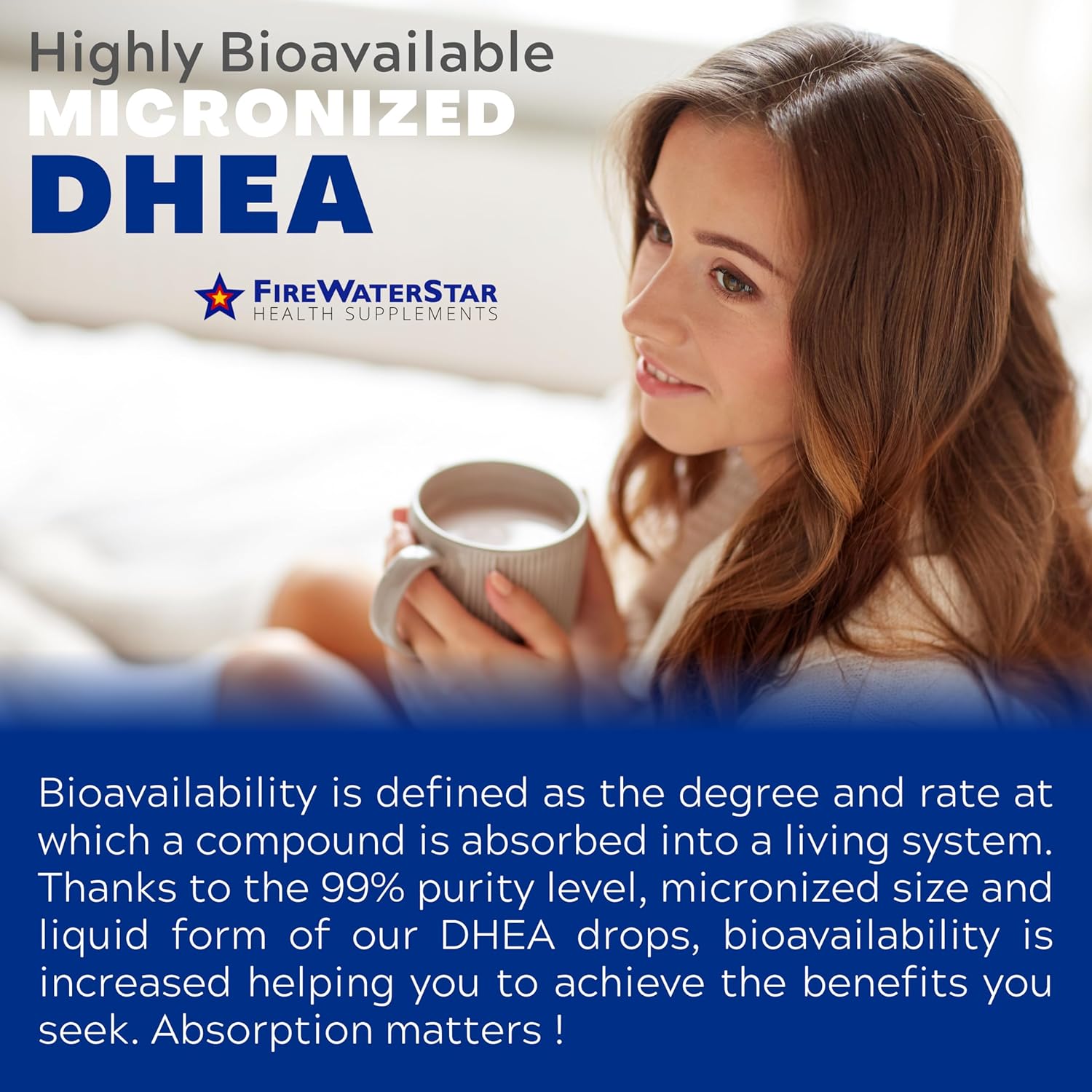 FIREWATERSTAR FWS DHEA Liquid Drops - Pure Supplement for Hormone Balance, Energy, and Healthy Aging - Adjustable Dosing for Men and Women