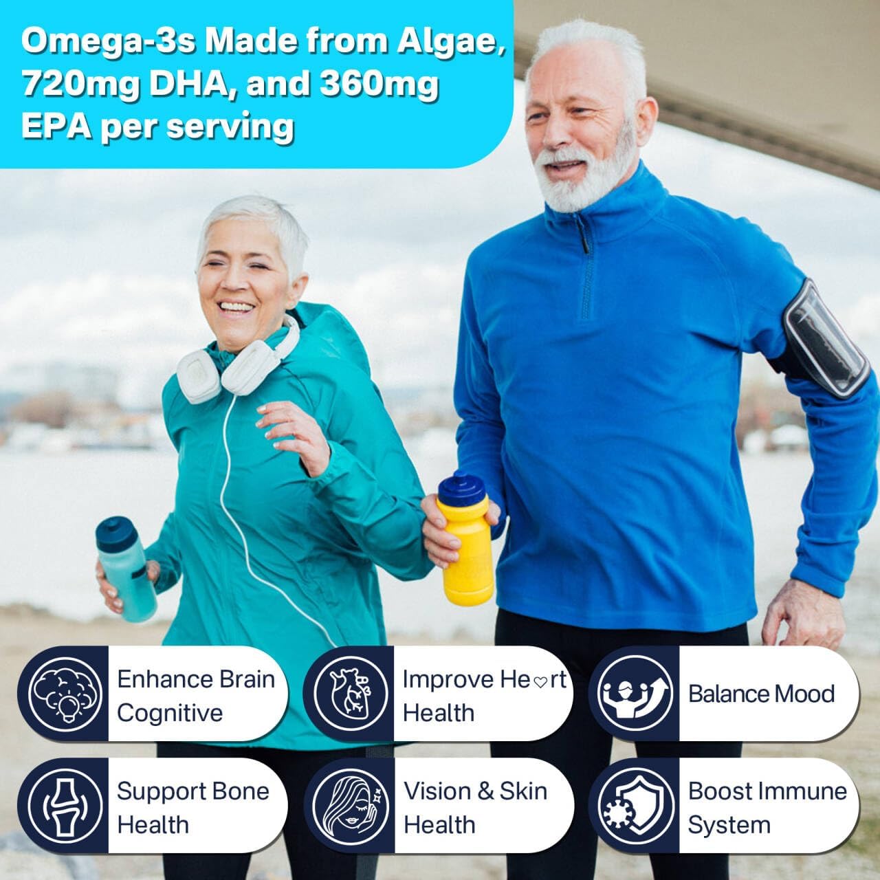 Fisetin Supplement with Vegan Omega-3 Algae Oil by LILICARE for Overall Health and Wellness